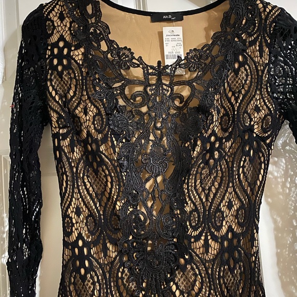 Mini, lacy, black dress - Picture 3 of 4